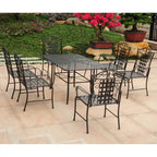 Mandalay 7-Piece Iron Rectangular Dining Set