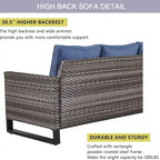 Gymojoy 5 Piece Patio 3-Seat Sofa With Rocking Chair and Ottoman with Cushion