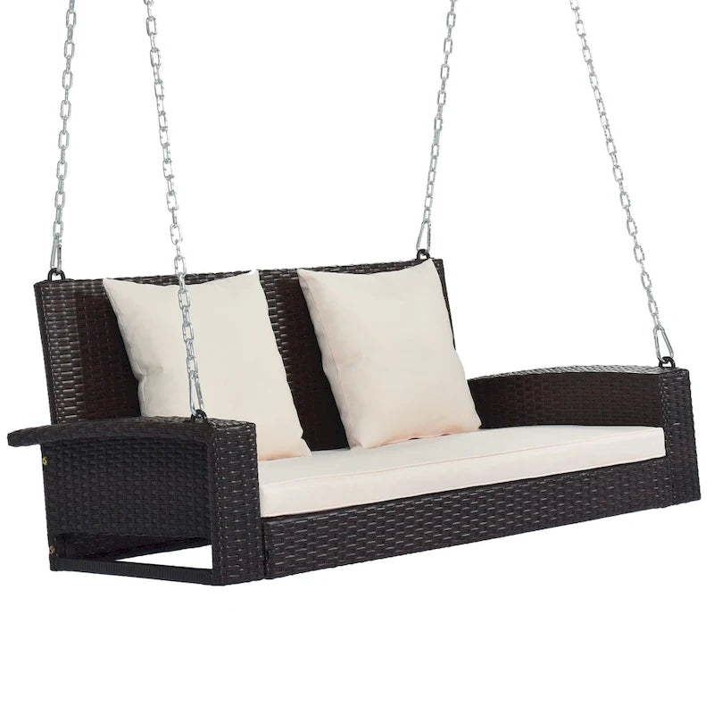 Wicker Hanging Porch Swing