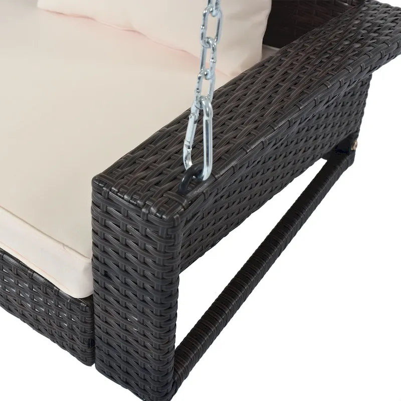 Wicker Hanging Porch Swing