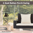 Wicker Hanging Porch Swing