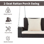 Wicker Hanging Porch Swing