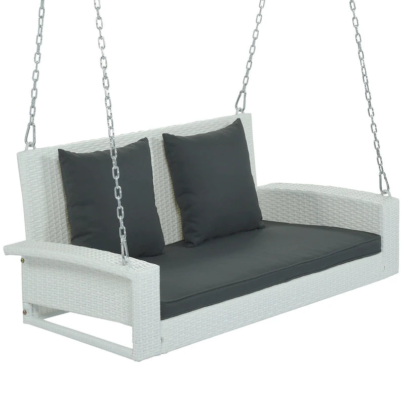 Wicker Hanging Porch Swing