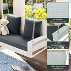 Wicker Hanging Porch Swing