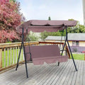 Outsunny 3-person Patio Porch Swing with Adjustable Canopy
