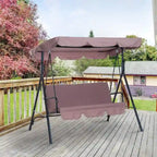 Outsunny 3-person Patio Porch Swing with Adjustable Canopy
