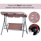 Outsunny 3-person Patio Porch Swing with Adjustable Canopy