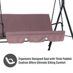 Outsunny 3-person Patio Porch Swing with Adjustable Canopy