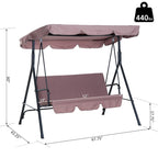 Outsunny 3-person Patio Porch Swing with Adjustable Canopy