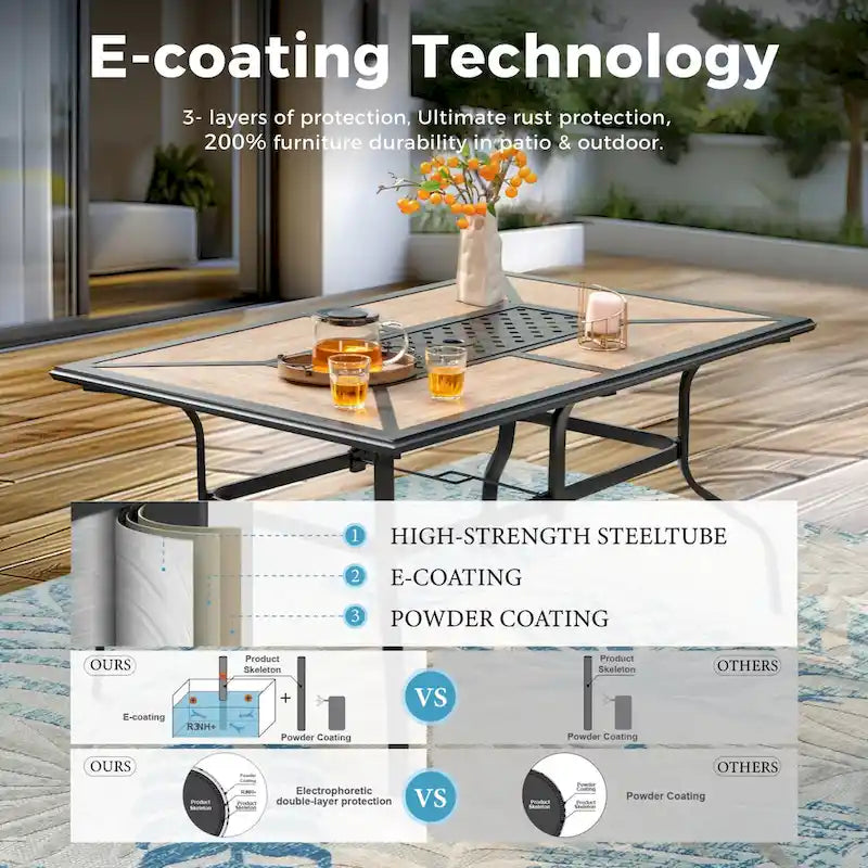 MAISON ARTS Spring Motion 7-piece Patio Dining Set