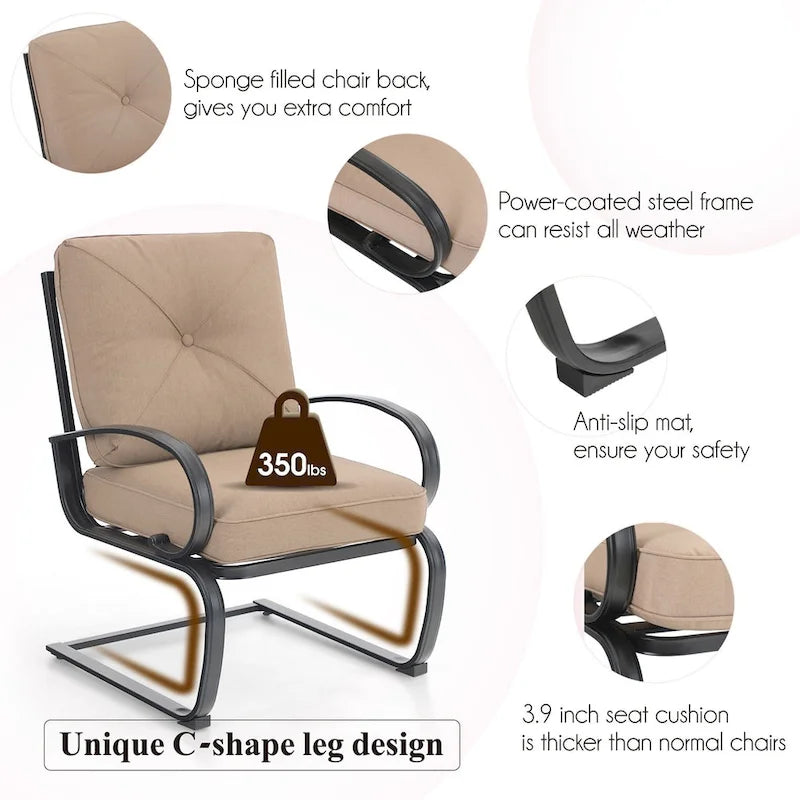 MAISON ARTS Spring Motion 7-piece Patio Dining Set