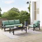 Crosley Kaplan 3Pc Outdoor Sofa Set - 119 W x 68.5 D x 32 H