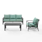 Crosley Kaplan 3Pc Outdoor Sofa Set - 119 W x 68.5 D x 32 H