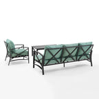 Crosley Kaplan 3Pc Outdoor Sofa Set - 119 W x 68.5 D x 32 H