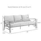 Crosley Kaplan 3Pc Outdoor Sofa Set - 119 W x 68.5 D x 32 H