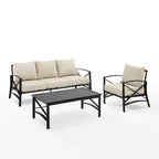 Crosley Kaplan 3Pc Outdoor Sofa Set - 119 W x 68.5 D x 32 H