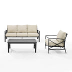 Crosley Kaplan 3Pc Outdoor Sofa Set - 119 W x 68.5 D x 32 H