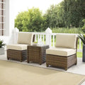 Crosley Bradenton 3Pc Outdoor Wicker Chair Set - Weathered Brown