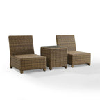 Crosley Bradenton 3Pc Outdoor Wicker Chair Set - Weathered Brown