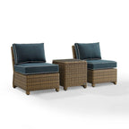 Crosley Bradenton 3Pc Outdoor Wicker Chair Set - Weathered Brown