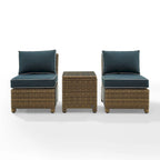 Crosley Bradenton 3Pc Outdoor Wicker Chair Set - Weathered Brown