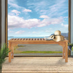 Chic Teak Santa Monica Outdoor Teak Wood Backless Bench, 4 foot