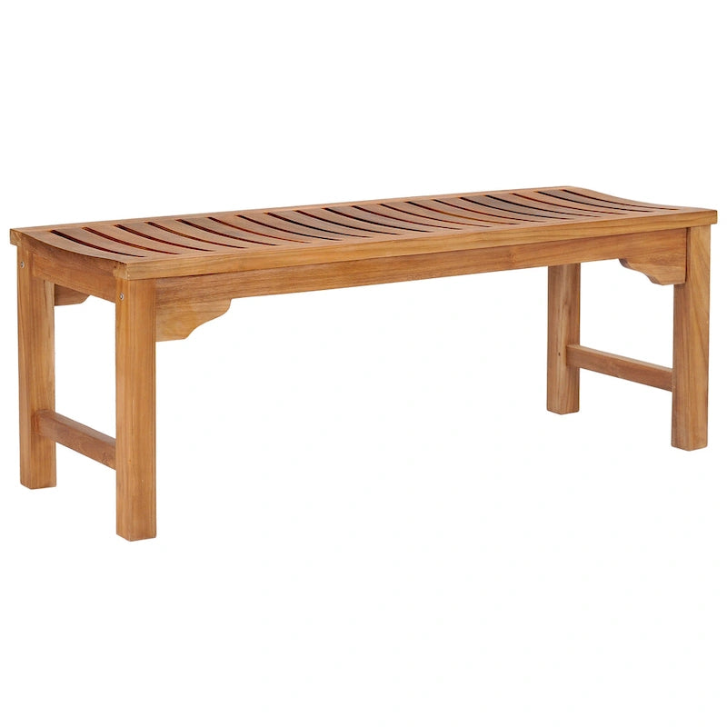 Chic Teak Santa Monica Outdoor Teak Wood Backless Bench, 4 foot