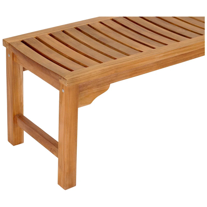 Chic Teak Santa Monica Outdoor Teak Wood Backless Bench, 4 foot