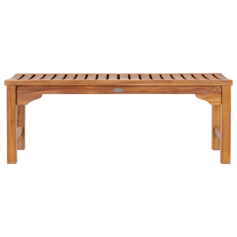 Chic Teak Santa Monica Outdoor Teak Wood Backless Bench, 4 foot