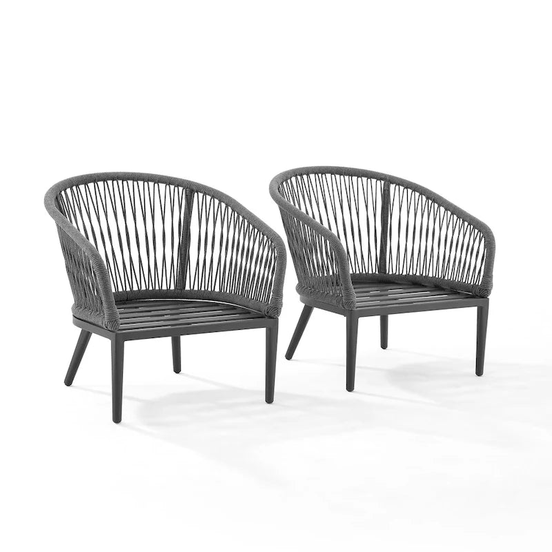 Dover 2Pc Indoor/Outdoor Rope Armchair Set - 23.25    x28.88    x30.25