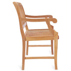 Chic Teak Castle Outdoor Teak Wood Patio & Garden Bench with Arms, 4 foot