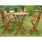 Royal Tahiti Carmona 3-Piece Patio Bar-Height Bistro Set