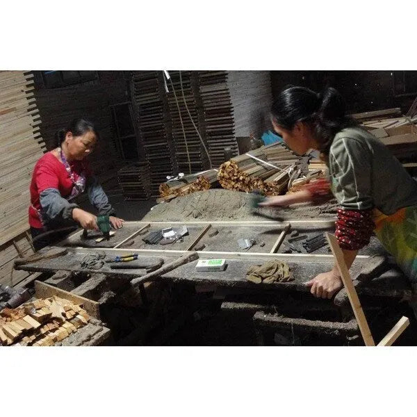 Handmade Green Birds and Flowers Porcelain Barrel Shaped Stool