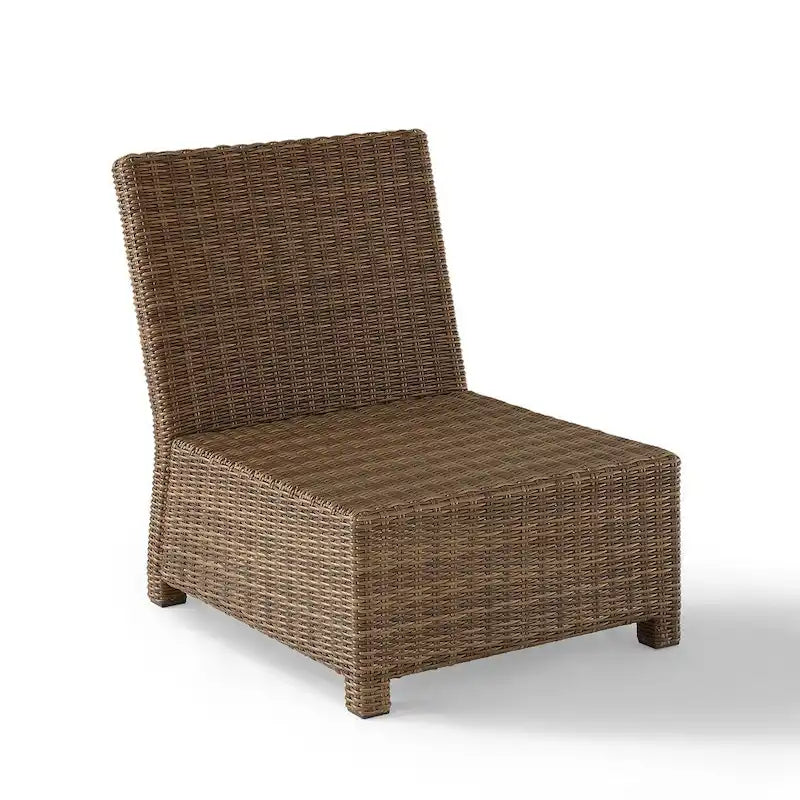 Crosley Bradenton Outdoor Wicker Sectional Center Chair with Sangria Cushions - 25 W x 31.5 D x 32.5 H