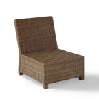 Crosley Bradenton Outdoor Wicker Sectional Center Chair with Sangria Cushions - 25 W x 31.5 D x 32.5 H