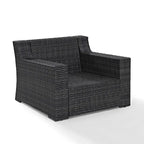 Beaufort Outdoor Espresso All-Weather Wicker Arm Chair with Mist Cushions - 37 W x 37 D x 31.5 H