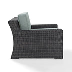 Beaufort Outdoor Espresso All-Weather Wicker Arm Chair with Mist Cushions - 37 W x 37 D x 31.5 H