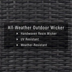 Beaufort Outdoor Espresso All-Weather Wicker Arm Chair with Mist Cushions - 37 W x 37 D x 31.5 H