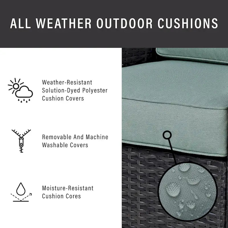 Beaufort Outdoor Espresso All-Weather Wicker Arm Chair with Mist Cushions - 37 W x 37 D x 31.5 H