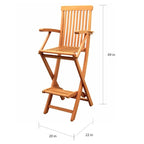 Royal Tahiti Bar-Height Folding Arm Chair (Set of 2)