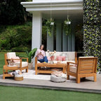 Cambridge Casual Logan 3-piece Teak Outdoor Set with Sunbrella Cushion