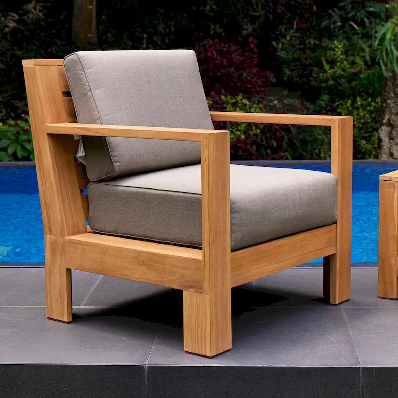 Cambridge Casual Logan 3-piece Teak Outdoor Set with Sunbrella Cushion