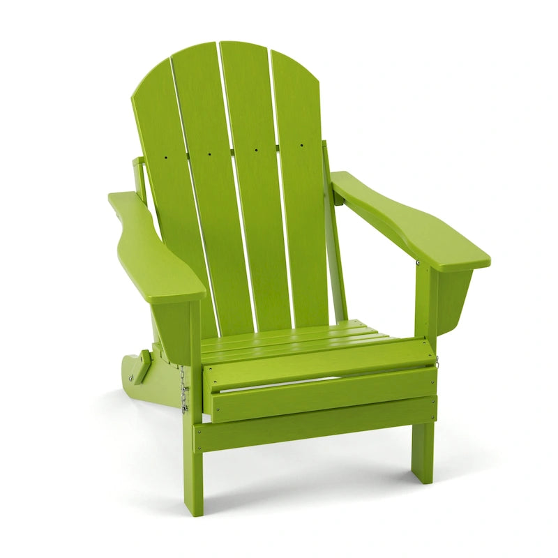 Folding Adirondack Chair,Patio Outdoor Chairs All-Weather Proof HDPE Resin for BBQ Beach