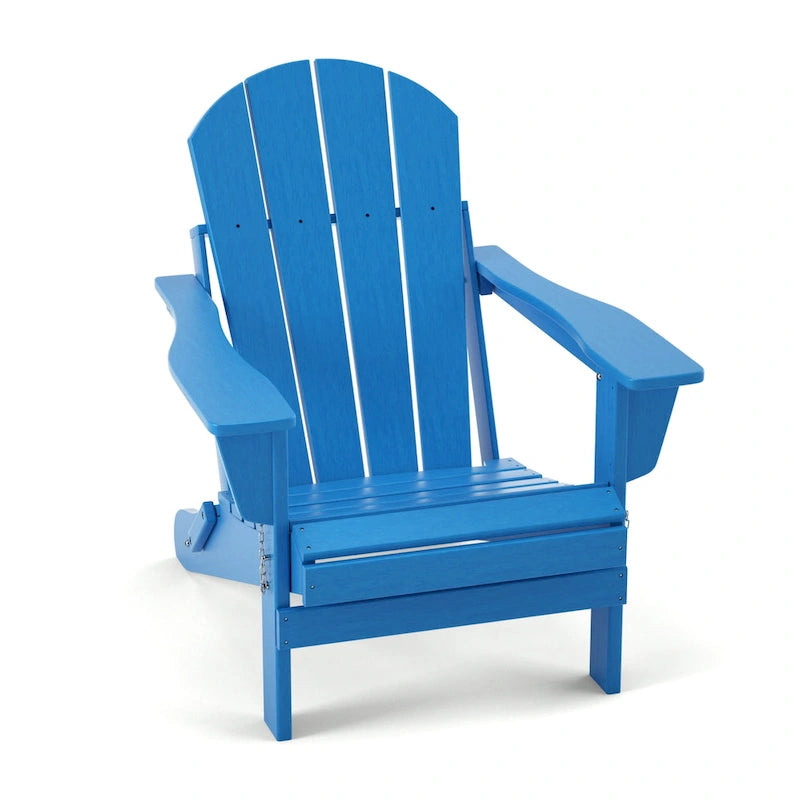 Folding Adirondack Chair,Patio Outdoor Chairs All-Weather Proof HDPE Resin for BBQ Beach