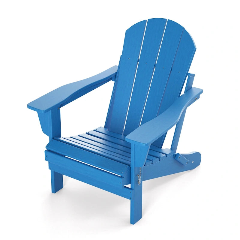 Folding Adirondack Chair,Patio Outdoor Chairs All-Weather Proof HDPE Resin for BBQ Beach