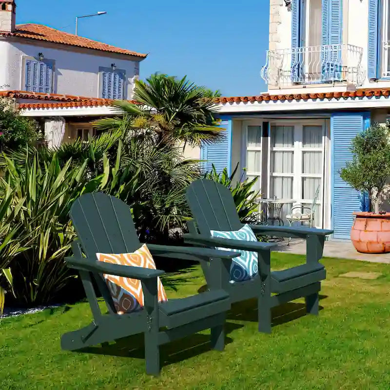 Folding Adirondack Chair,Patio Outdoor Chairs All-Weather Proof HDPE Resin for BBQ Beach