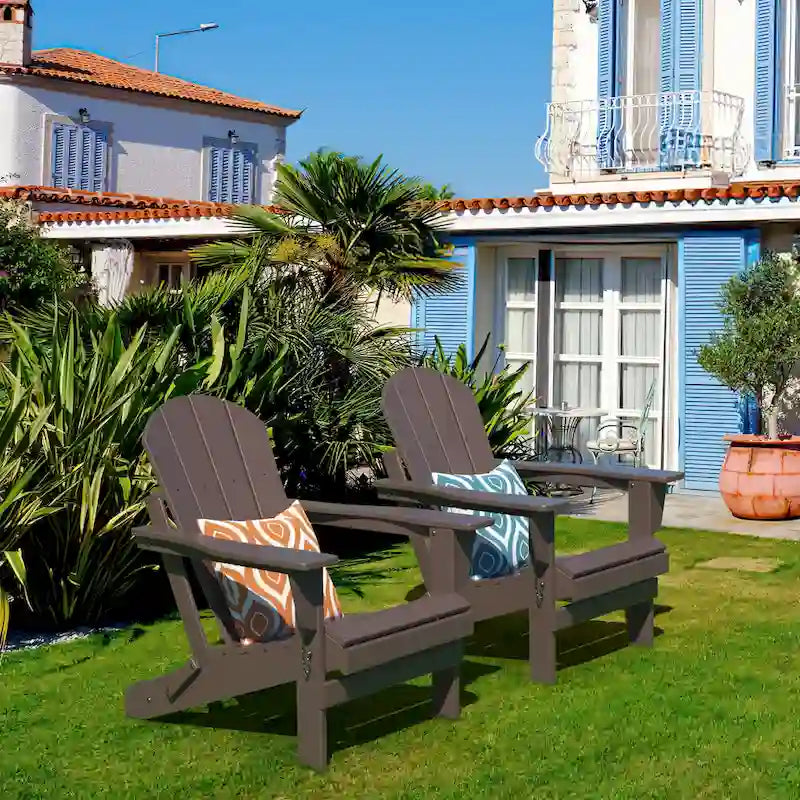 Folding Adirondack Chair,Patio Outdoor Chairs All-Weather Proof HDPE Resin for BBQ Beach