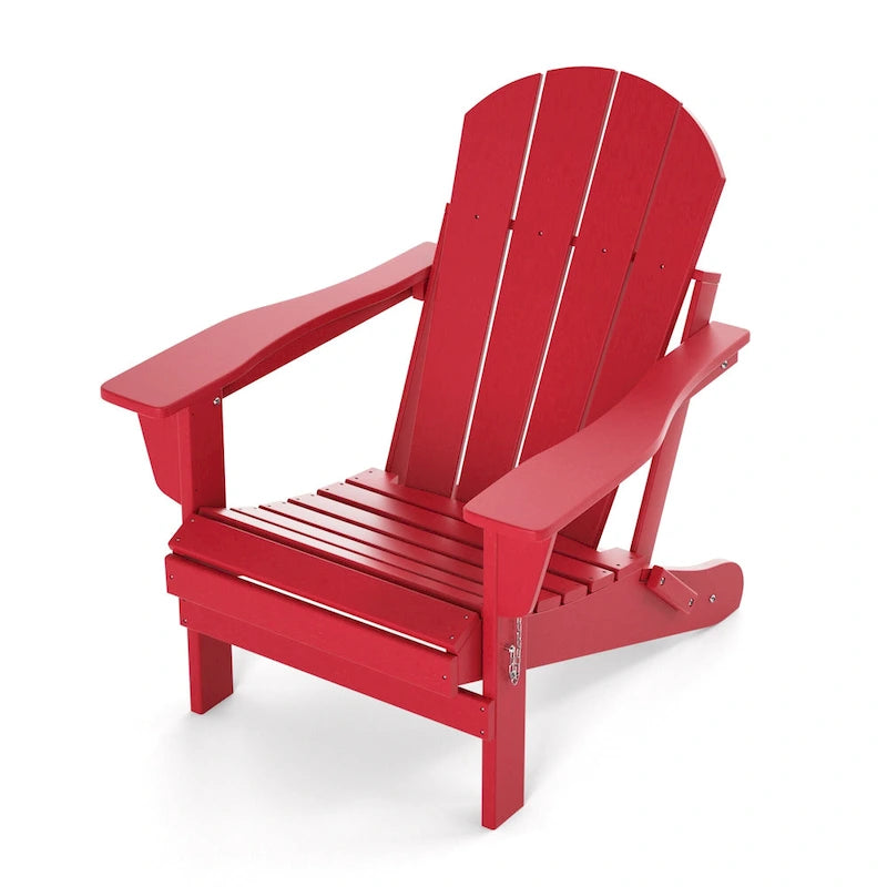 Folding Adirondack Chair,Patio Outdoor Chairs All-Weather Proof HDPE Resin for BBQ Beach