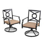Outdoor 2-Piece Metal Swivel Dining Chairs