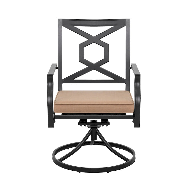 Outdoor 2-Piece Metal Swivel Dining Chairs